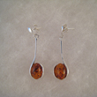 Boucles d'oreilles ovale tige longue 